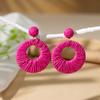 Pendientes de Ratán de Gama Alta para Vacaciones en la Playa, Pendientes Tejidos de Rafia de Nicho para Primavera y Verano, Elegantes Accesorios para Orejas