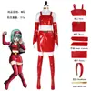 Falda de Cadera Estilo Bulma de Dragon Ball Z Traje de Cosplay para Halloween Escenario Performance Cosplay Traje Rojo Listo para la Venta