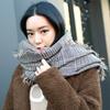 Bufanda de Tartán con Flecos y Patrón de Houndstooth para Otoño e Invierno 2026 para Mujer, Bufanda Versátil para el Cuello para Hombre, Chal de Imitación Cachemir, Mismo Estilo que Bingbing