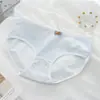 Ropa interior de algodón puro color azul agua para mujer, entrepierna 100% algodón, estilo japonés, tiro medio, suave, linda, transpirable, shorts de triángulo para estudiantes