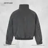 Zuoshan Diao Ropa de Trabajo Cuello Alto Chaqueta de Algodón Ropa de Abrigo para Hombre Invierno Engrosada Cálida Punk Diseño de Remaches Bolsillos Ropa de Algodón