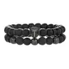 Pulsera de comercio exterior europea y americana, pulsera de dados con microincrustaciones de circonita, conjunto, venta caliente transfronteriza, pulsera elástica de piedra de vesícula negra, para hombre, Youli