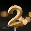 Vela de aniversário Casa da Ópera Número dourado 0-9 sem fumaça Bolo de aniversário Festa Confeitaria Sobremesa Vela Plugável Conjunto