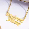 [Personalización Privada] Collar con Nombre en Inglés DIY Personalizado Placa con Nombre en Inglés de Acero Inoxidable Collar para Clavícula de Doble Nombre