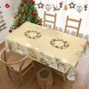 Toalha de Mesa Decorativa para Cena de Árvore de Natal Venda Quente Transfronteiriça Papai Noel Floco de Neve Boneco de Neve Impermeável Capa para Mesa de Jantar