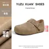 Zapatos Birkenstock de Cuero de Vaca Impermeables Dinámicos de Exportación Transfronteriza con Aumento de Altura de Cobertura Total, Zapatos Birkenstock Versátiles Retro de Cuero Genuino con Suela Gruesa Antideslizante