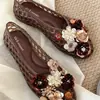 Charms de flor de miçangas artificiais para sapatos, estilo novo de alta qualidade para o verão, sapatos de cristal, sapatos de gelatina, sapatos perfurados estilo coreano, sapatos de salto único