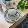Sombrero de Pescador Tejido para Mujer Estilo Coreano Combinable Muestra el Rostro Pequeño Verano Sombrilla Sombrero de Paja Estilo Fresco Pequeño Plegable Protector Solar Ala Ancha Trendy