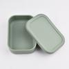 Lonchera de Silicona de Grado Alimenticio para Estudiantes y Trabajadores de Oficina, Lonchera Apta para Microondas, Lonchera Rectangular