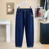 Jeans Harem Casuales de Cintura Alta Elásticos con Puño de Talla Grande Holgados para Mujer de Talla Grande