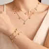 Pendientes Colgantes Múltiples Mili Lujo Ligero Gota de Agua Corazón Circonita Acero Inoxidable Chapado en Oro Moda Versátil Pulsera Collar Venta al por Mayor