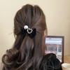 Lazo de terciopelo vintage con diamantes de imitación para el cabello, elegante y exquisito anillo negro para el cabello, coleta baja para la parte posterior, accesorios para el cabello para mujeres