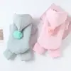 Roupas para Cachorro Outono Inverno Rosa Bolha Macacão de Quatro Pernas Lulu da Pomerânia Bichon Cachorro Pequeno Quente Pode Ser Usado com Coleira Animal de Estimação Gato