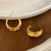 Coleção de Brincos Dourados Simples, Requintada, Moderna, Versátil e Atmosférica, Estilo de Nicho, Luxo Leve, Brincos de Alta Qualidade para Mulheres