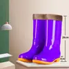 Botas de goma de caña alta con forro de polar, botas de lluvia impermeables, cubrezapatos de goma, botas de agua para mujer, adultos, uso en cocina, cálidas, invierno
