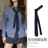 Corbata Ins Estilo Coreano Rayas Blancas y Negras Estilo Retro Atada a Mano Vintage Estilo Universitario Bufanda de Moda Versátil Casual para Mujer
