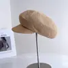 Boné de Beisebol Simples de Cor Sólida Tricotado Estilo Japonês para Mulheres, Boina Simples de Verão, Chapéu Octogonal Respirável com Proteção Solar, Tendência