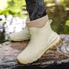 Botas de chuva curtas populares da moda transfronteiriça para homens, antiderrapantes, sapatos de borracha espessados, galochas, pesca na praia, resistentes ao desgaste, sapatos aquáticos leves