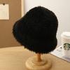 2024 novo chapéu de balde com textura de pelo para outono e inverno simples elegante moda alta qualidade rosto pequeno chapéu de pescador