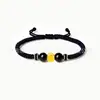 Pulseira de Contas da Sorte com Mantra de Seis Caracteres em Ouro Puro 999, Pulseira Trançada de Obsidiana, Ano do Zodíaco, Atacado de Fábrica
