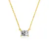 Transmisión en vivo transfronteriza: Collar con colgante de cubo de azúcar de plata de ley S925 de 123 quilates con certificado GRA, collar de moissanita radiante al por mayor