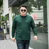 Camiseta de Manga Larga para Hombre Tallas Grandes de Primavera y Otoño 150kg Hombres Cuello Redondo Camiseta Básica Corte Holgado Versátil Estilo de Moda