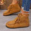 Zapatos Birkenstock para Mujer 2025 Otoño Nuevos Planos Versátiles Suela Suave Ligeros Casuales Zapatos de Caña Alta Imitación de Cuero Botines Cortos