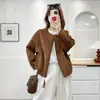 Special2026 Tallas Grandes para Mujer Otoño Nuevo Estilo Chaqueta Cardigan de Temperamento Abrigo Corto Versátil para Hermana Mayor 1210