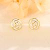 Aretes franceses retro de camelia y perla para mujer, diseño de nicho, aretes de temperamento de alto sentido, fabricantes, venta al por mayor
