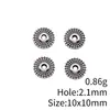 10x 10mm 0.86g multicolor accesorios DIY cuentas de rueda redonda vintage cuentas de agujero pequeño cuentas espaciadoras