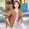 Elegante casaco de outono para mães em estilo chinês, novo modelo de início de outono de 2026, blusa de luxo de alta qualidade para mulheres de meia-idade