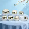 Pote de Vidro Personalizado para Creme, Formato de Arco, Tampa Dourada, Fosco, 5-100g, Múltiplas Especificações, Frasco Pequeno para Amostra de Creme para Máscara Facial