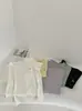 Oferta especial~ Camiseta de manga corta de algodón Tencel bordada en 3D de Caballo Azul para mujer, corte holgado, top de cuello redondo, camiseta de capa interior