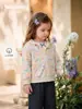 Casaco com capuz jellybaby para meninas, cardigã infantil floral, doce conjunto de outono para bebês meninas