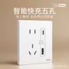 Interruptor y Enchufe Chint para Uso Doméstico, Tipo 86, Montaje en Pared, Instalación Empotrada, Panel Mate de Múltiples Puertos USB de Cinco Agujeros X1M, Blanco Diamante