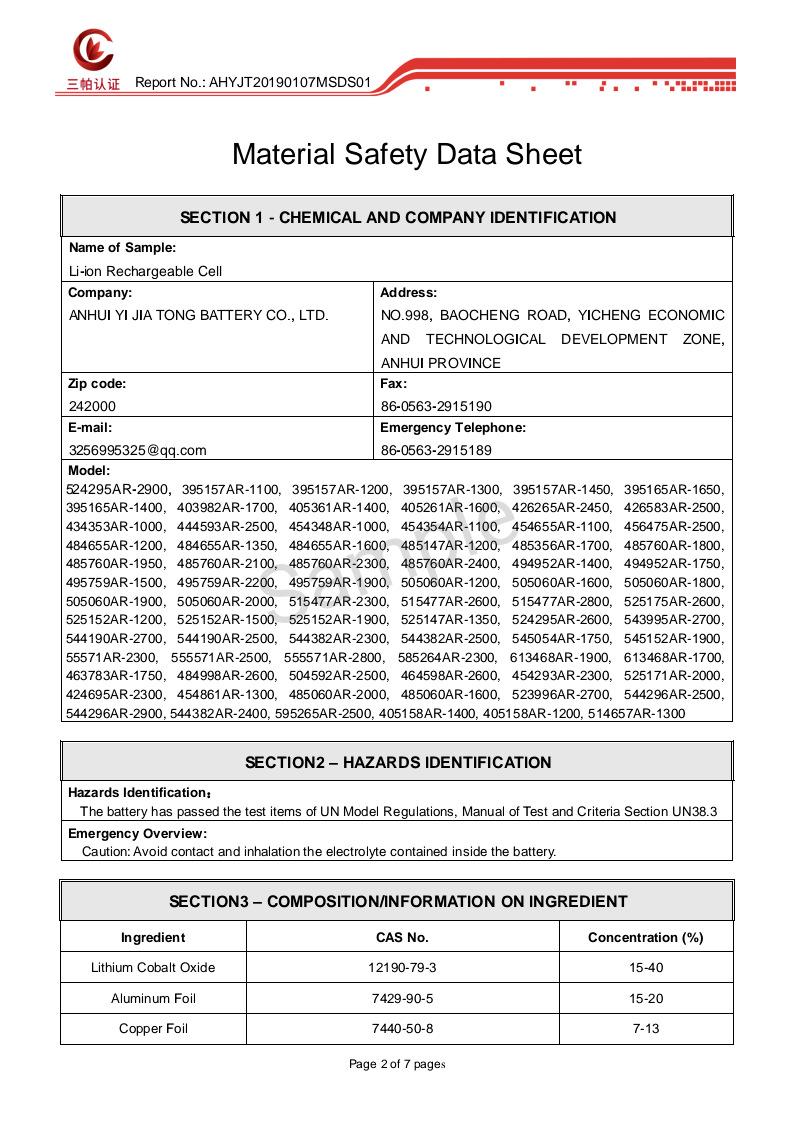 MSDS，