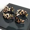 Moda Tendência Estilo Europeu e Americano Exagerado Estampa de Leopardo Argola C Elegante Moda Personalidade Criativa Outono e Inverno Brincos de Alta Qualidade