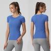 Body para Mujer Top Secado Rápido Ropa de Yoga Elástico Yoga Fitness Cuello Redondo Manga Corta Camiseta Transpirable Deporte Tendencia