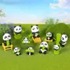 Fofo Bambu Panda Pvc Pequenos Enfeites Carro Desenho Animado Pequenos Enfeites Decorações de Mesa Boneca DIY Presentes