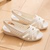 Sandalias Romanas Transpirables Cuña Malla de Mujer 2025 Verano Suela Gruesa Pescado Panqueque Playa Deportes Ropa Exterior Sandalias y Pantuflas
