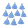 Mini brincos de borla pequena com argola de fio de algodão poliéster acessórios de cabelo DIY feitos à mão acessórios de orelha de borla acessórios de roupa acessórios