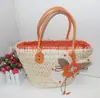 Bolso Tejido de Paja Laizhou Bolso Tejido a Mano de Cuero de Maíz Bolso de Hombro Bolso de Playa para Mujer Bolso de Mano Bolso de Verano para Mujer