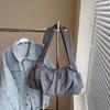Bolso de Lona de Gran Capacidad para Mujer Verano 2025 Nuevo Diseño Nicho Bolso Bandolera de un Solo Hombro Bolso Tote Clase Plisado