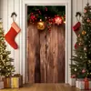 2026 Nova Cortina de Porta Banner de Natal Decoração de Fundo para Fotos ao Ar Livre com Papai Noel e Filhote