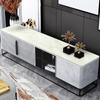 Mesa de Centro para TV de Mármore Branco Puro Simples Escandinavo, Toalha de Mesa à Prova d'Água e Óleo, Tapete de Mesa Doméstico Espessado de Couro PVC