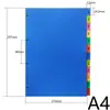 Separadores de hojas sueltas Pestañas índice A4 Plástico PVC Tarjetas de clasificación de colores translúcidos Marcadores de página para cuaderno DIY