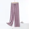 Pantalones de pierna recta, pantalones casuales adelgazantes, pantalones de pierna ancha de modal con caída, de cintura alta, corte holgado, estilo delgado para mujer