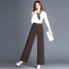 2024 Outono e Inverno Nova Calça de Perna Larga Feminina Calça Feminina de Cintura Alta Mais Fácil de Combinar Calça de Mãe Moda Casual Tamanho Grande Calça Feminina Tendência para o Trabalho