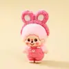 Disfraz de Oso con Orejas de Conejo Flocado Monchhichi Peluche Lindo Accesorios Personalizados DIY Cadena para Teléfono Llavero Colgante Venta al por Mayor