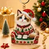 Llavero de Pintura de Diamantes DIY Navideño, Colgante de Animales Lindos con Arte de Diamantes, Decoración Hecha a Mano con Pedrería, Regalo Navideño Transfronterizo